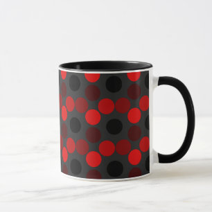 Seeing Dots Red-Black Ringer Mug