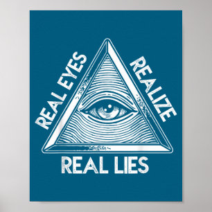 Seeing Eye Realize Real Lies Illustration Poster