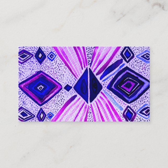 Seeing Eyes Geometric Modern Watercolor Business Card (Front)