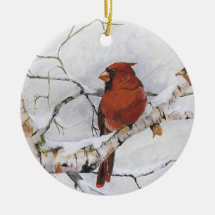 Seeing Red.by Nancy Dezotell Ceramic Tree Decoration