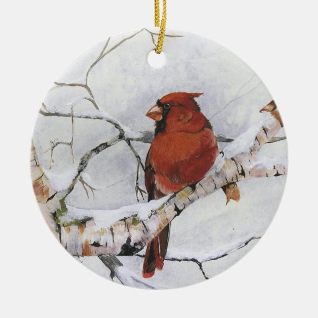 Seeing Red.by Nancy Dezotell Ceramic Tree Decoration (Front)