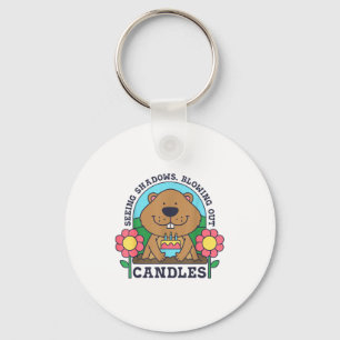 Seeing Shadows Blowing Out Candles Groundhog Birth Key Ring