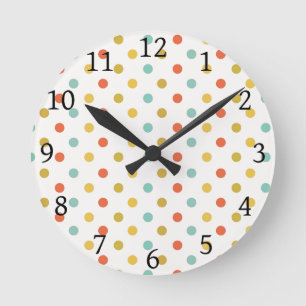 Seeing Spots Polka Dots Round Clock