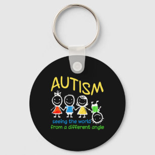 Seeing The World At A Different Angle Autism Key Ring
