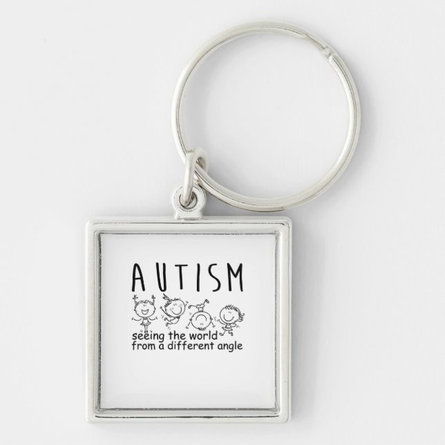 Seeing The World At A Different Angle Autism Key Ring (Front)