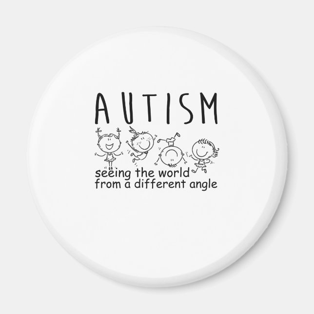 Seeing The World At A Different Angle Autism Magnet (Front)