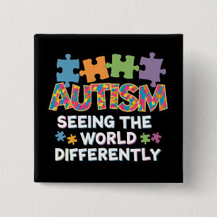 Seeing the World Differently Autism Awareness 15 Cm Square Badge