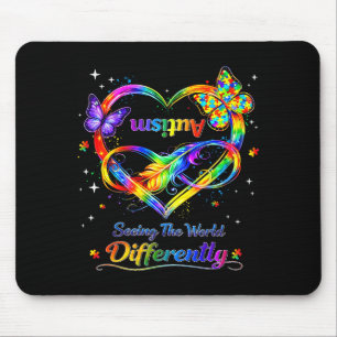 Seeing the world differently autism awareness girl mouse mat