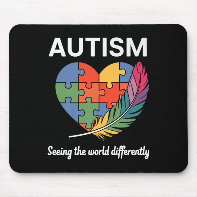 Seeing The World Differently Autism Awareness Infi Mouse Mat (Front)