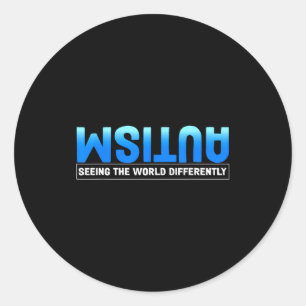 Seeing the world differently autism awareness kids classic round sticker