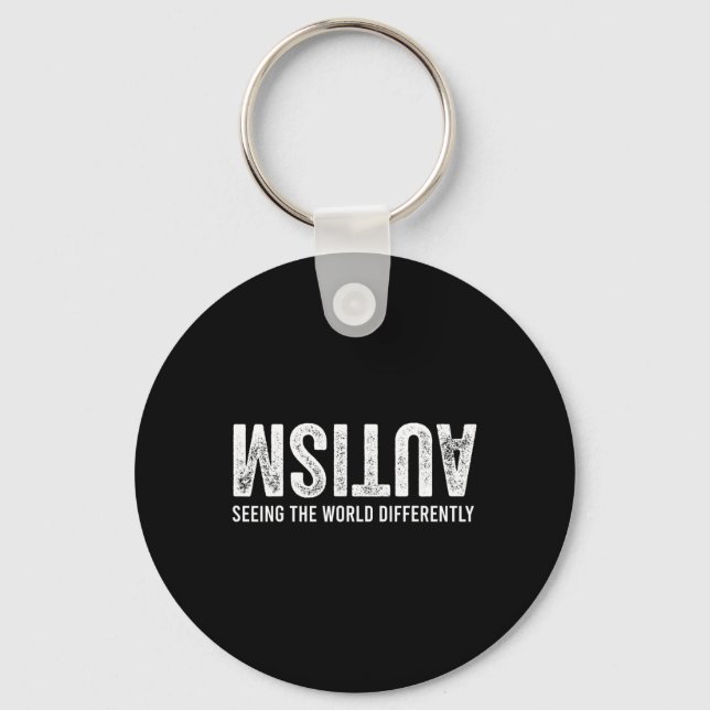Seeing The World Differently Autism Awareness Men  Key Ring (Front)