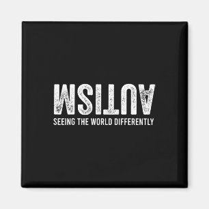 Seeing The World Differently Autism Awareness Men Magnet