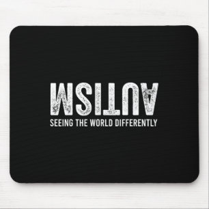 Seeing The World Differently Autism Awareness Men Mouse Mat