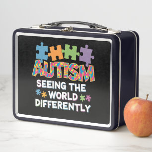 Seeing the World Differently Autism Awareness Metal Lunch Box
