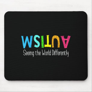 Seeing the world differently autism awareness mont mouse mat