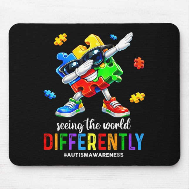 Seeing The World Differently Autism Awareness Mouse Mat (Front)