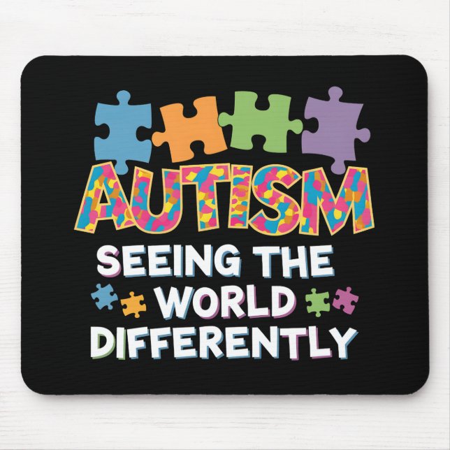Seeing the World Differently Autism Awareness Mouse Mat (Front)