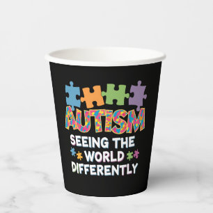 Seeing the World Differently Autism Awareness Paper Cups