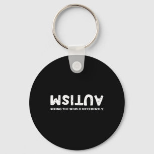 Seeing The World Differently Autism Upside Down Key Ring
