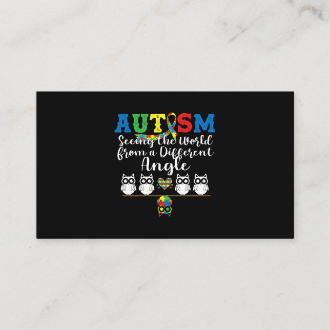Seeing World From Different Angle Autism Awareness Business Card (Front)