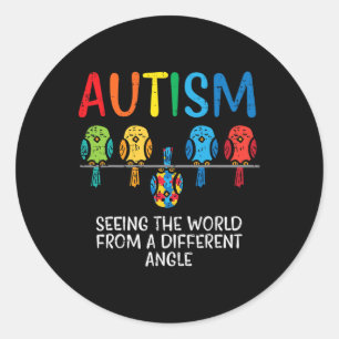 Seeing World From Different Angle Autism Awareness Classic Round Sticker