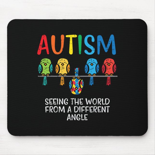 Seeing World From Different Angle Autism Awareness Mouse Mat (Front)