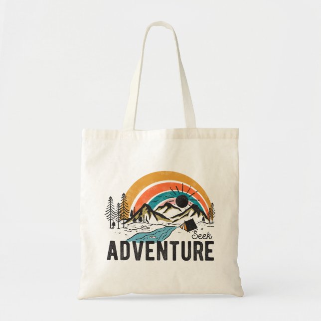 Seek Adventure Mountain Camping Tote Bag (Front)
