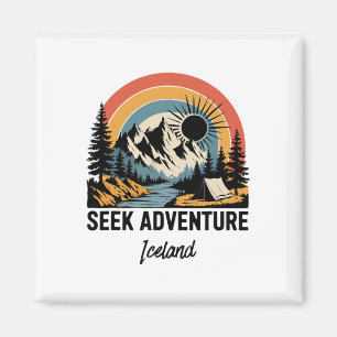 Seek Adventure Outdoor Iceland Vacation Magnet