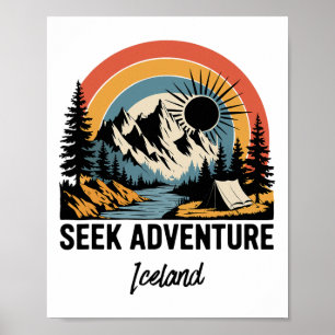 Seek Adventure Outdoor Iceland Vacation Poster