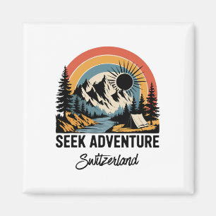 Seek Adventure Outdoor Switzerland Vacation Magnet