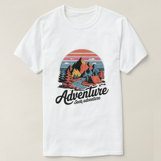Seek Adventure Tee: Perfect Holiday Gift for Trave T-Shirt (Design Front)