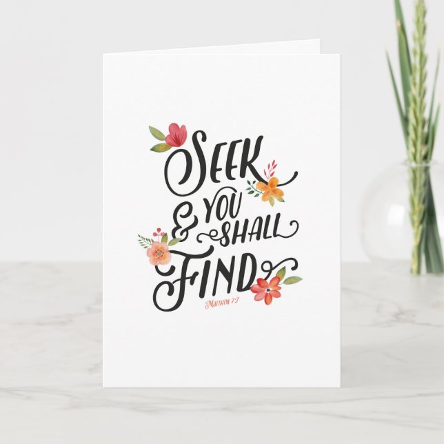 Seek and you shall find greeting card (Front)