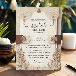 Seek Fabric Velvet Lace Linen Paper Bridal Shower Invitation