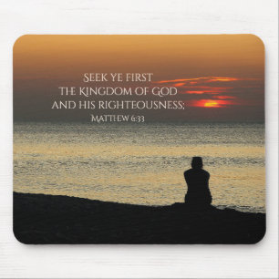 Seek First Kingdom of God, Matthew 6:33 Sunset Mouse Mat