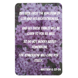 Seek God First, Don't Worry About Tomorrow Bible  Magnet