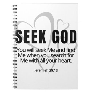 Seek God Jeremiah 29:13 SpeakChrist Inspirational Notebook