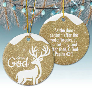 Seek God Religious Holiday ⛪️ 🎄 Ceramic Tree Decoration