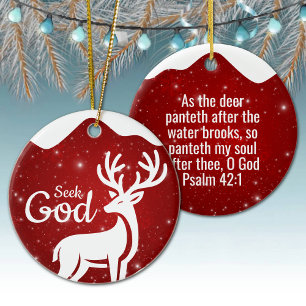 Seek God Religious Holiday  ⛪️ 🎄 Ceramic Tree Decoration