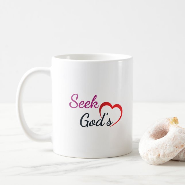 Seek God's Heart  Coffee Mug (With Donut)