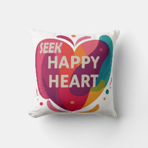 Seek Happy Heart Cushion