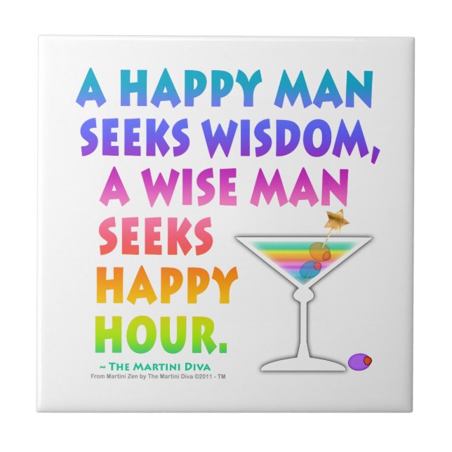 SEEK HAPPY HOUR MARTINI ZEN CoasterTile Tile (Front)