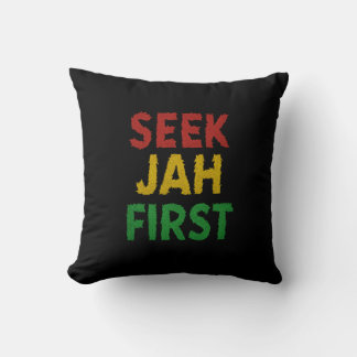 Seek Jah First Rastafarian Reggae Rasta Colors Cushion