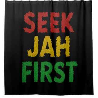 Seek Jah First Rastafarian Reggae Rasta Colors Shower Curtain