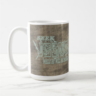 Seek Jesus with Jesus Over Crown of Thorns Coffee Mug