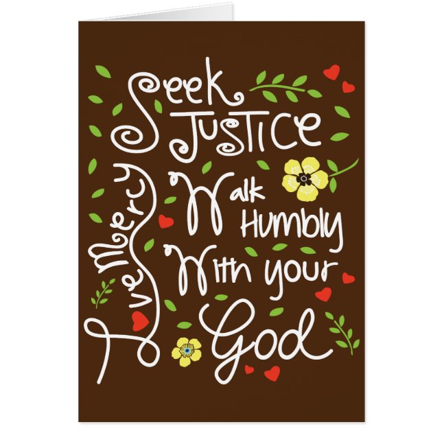 Seek Justice Love Mercy Walk Humbly Micah 6 8 (Front)