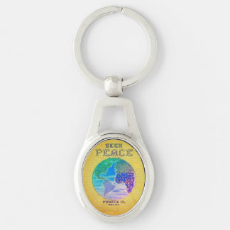 Seek Peace Scripture Keychain 