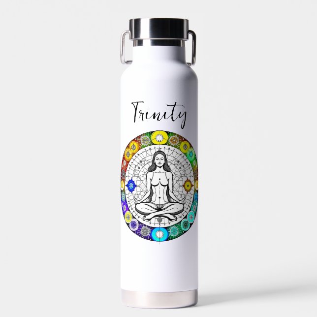 Seek Serenity  Meditation Spiritual Personalised Water Bottle (Front)