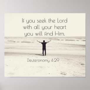 Seek the Lord, Bible Verse Deuteronomy, Beach Poster