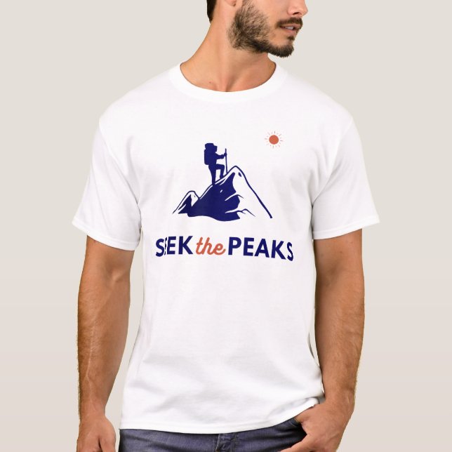 Seek the Peaks Adventure lovers T-Shirt (Front)