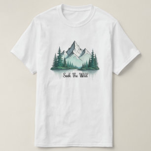 Seek The Wild" Mountain Landscape T-Shirt